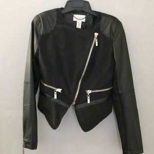 Cache Faux Leather Black Jacket Size Small